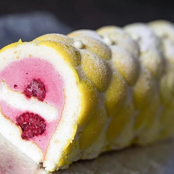Bûche framboise sans gluten