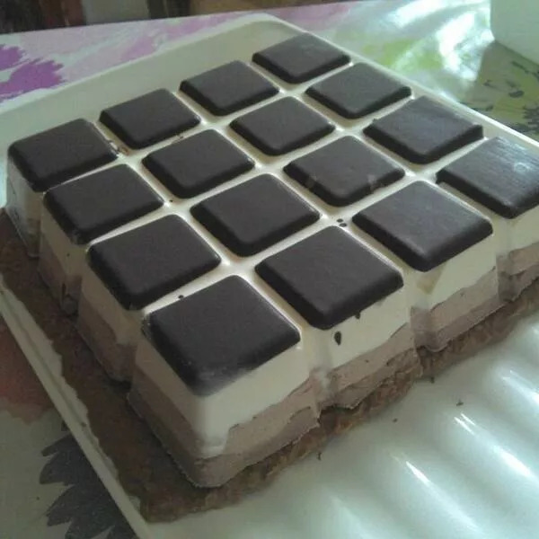 Damier 3 chocolats sur craquant 