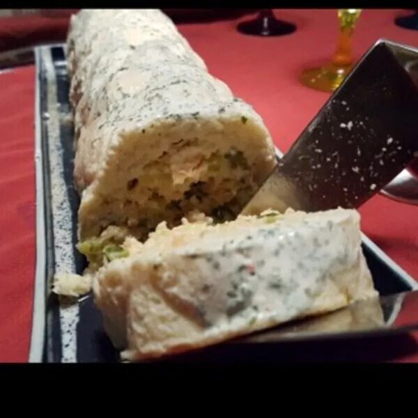 Bûche bicolore de poissons et courgettes NDL