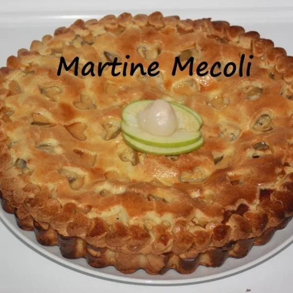 Tarte coeurs crémeuse aux litchis et aux pommes Granny Smith sans cook'in